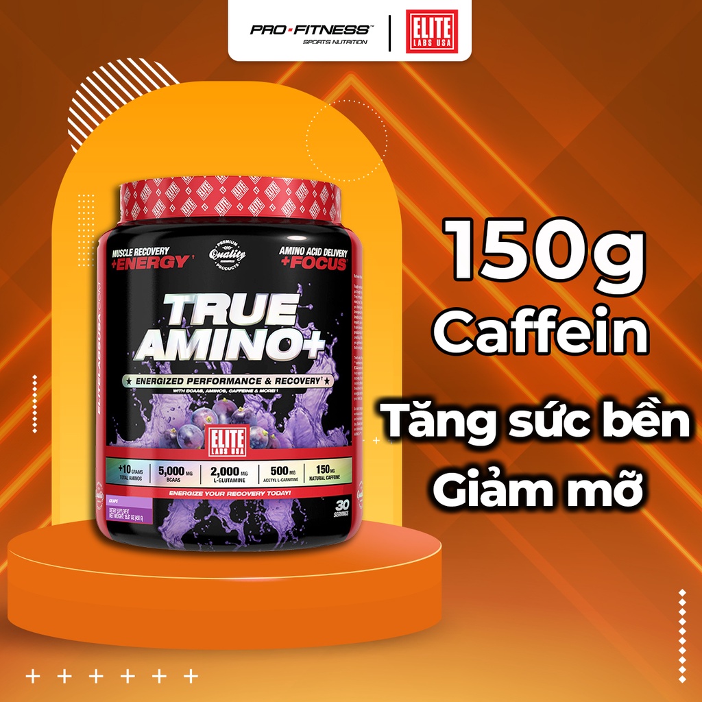 Thức uống tăng cơ bắp True Amino Elite Labs USA - Tăng khả năng phục hồi cơ bắp, hỗ trợ đốt mỡ hiệu quả (Hũ 30 serving)