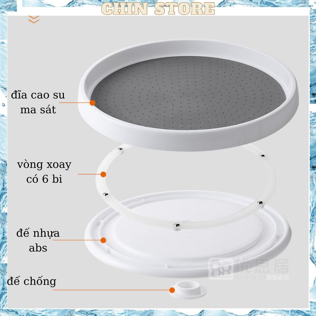 Kệ đựng gia vị nhà bếp thông minh giá xoay gia vị nhựa abs 2 lớp cao cấp xoay 360 độ loại 1 tầng, 2 tầng