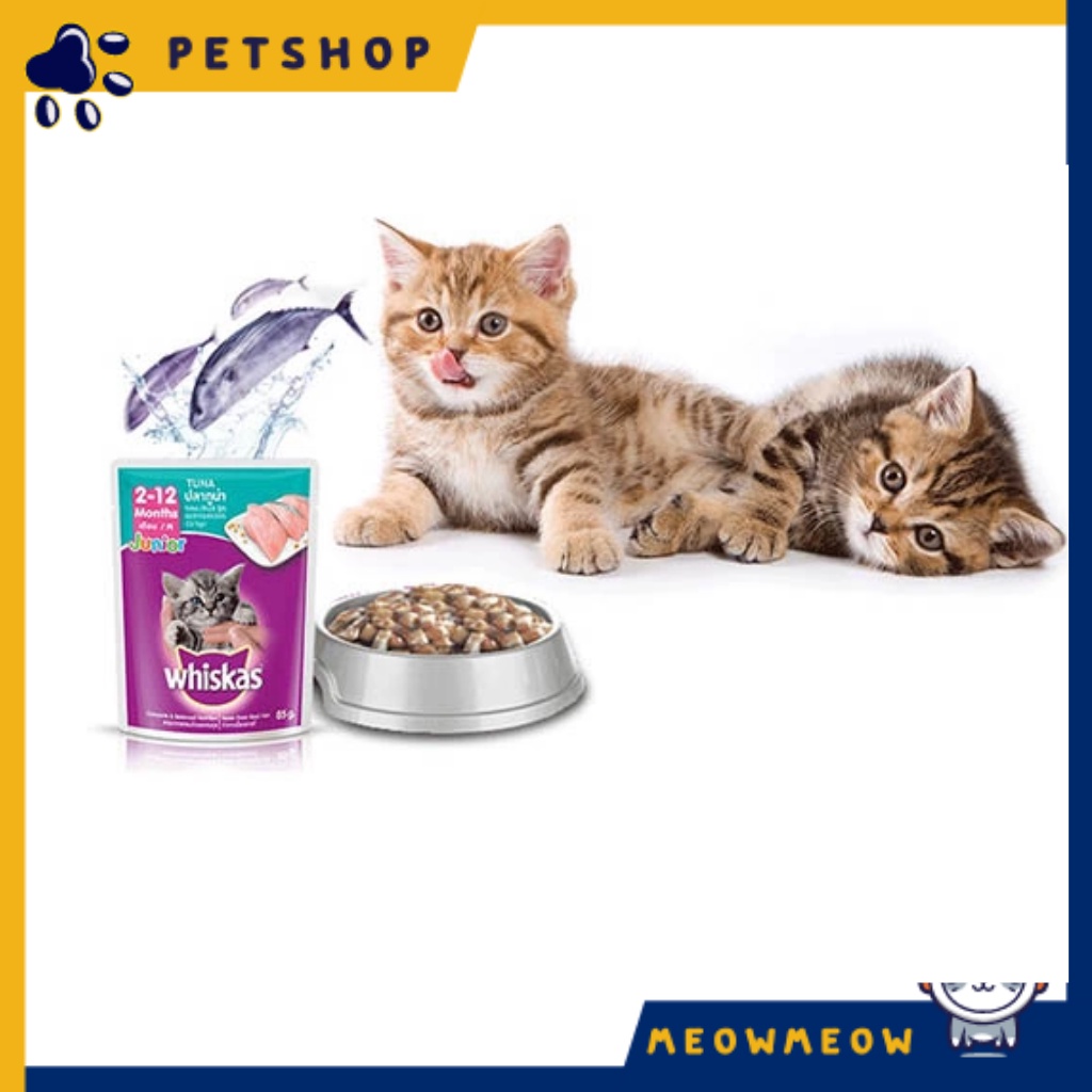 Pate whiskas junior cho mèo con | Túi 80g | Pate dinh dưỡng dành cho mèo con thương hiệu whiskas.