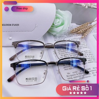 [Free Ship] Gọng Kính Cận Nửa Viền Nhựa Dẻo Hợp Kim Dáng Vuông - Gọng Kính Thời Trang Hàn Quốc MS109 [Xả Kho]