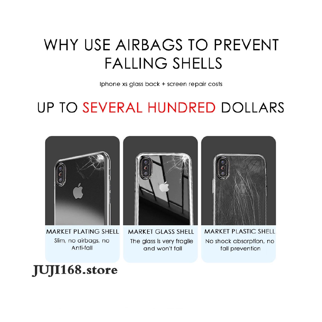 Ốp điện thoại silicon trong suốt chống sốc sang trọng cho iPhone 12 12 Pro 7 8 6 6S Plus X XS Max XR 11 12 PRO MAX