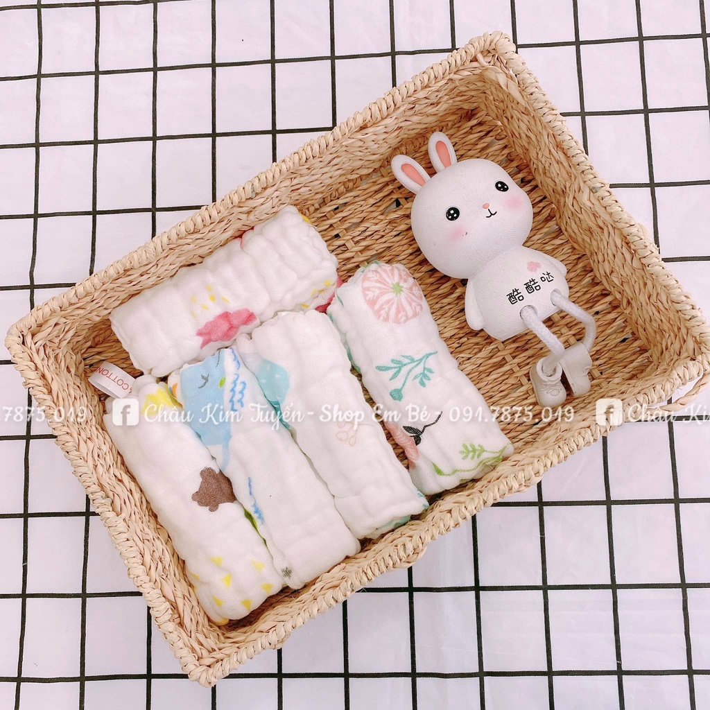 Set 5 Khăn Xô Sữa 6 Lớp Manny Mềm Mại, Thấm Hút Tốt Cho Bé Hàng Xuất Nhật⭐Shop mẹ zo