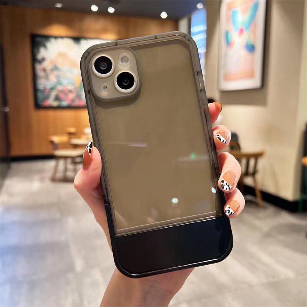 Ốp Điện Thoại Silicon Mềm Có Giá Đỡ Gấp Gọn Cho iPhone 13ProMax 13 13Pro 12 12Pro 12ProMax 11 11ProMax X XS XR