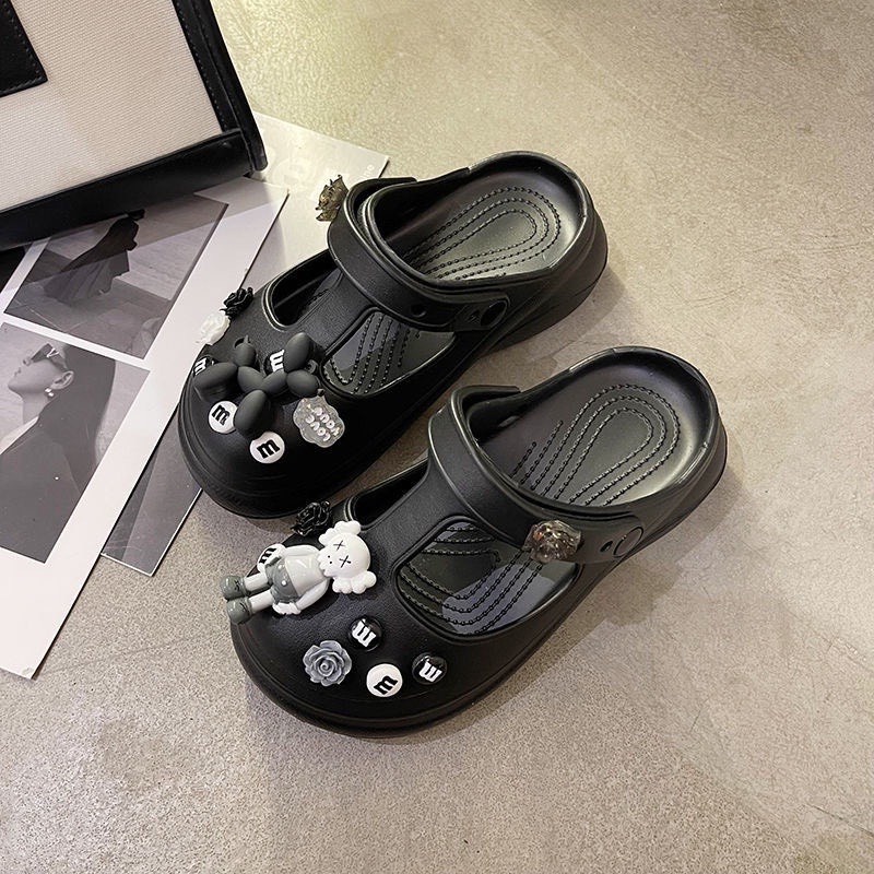 [ Tặng hình gắn như ảnh ] Dép cross Sandal Đế Dày,Dép Sandal nữ Tăng Chiều Cao 6cm  Tặng Kèm full bộ stiker(tăng size)