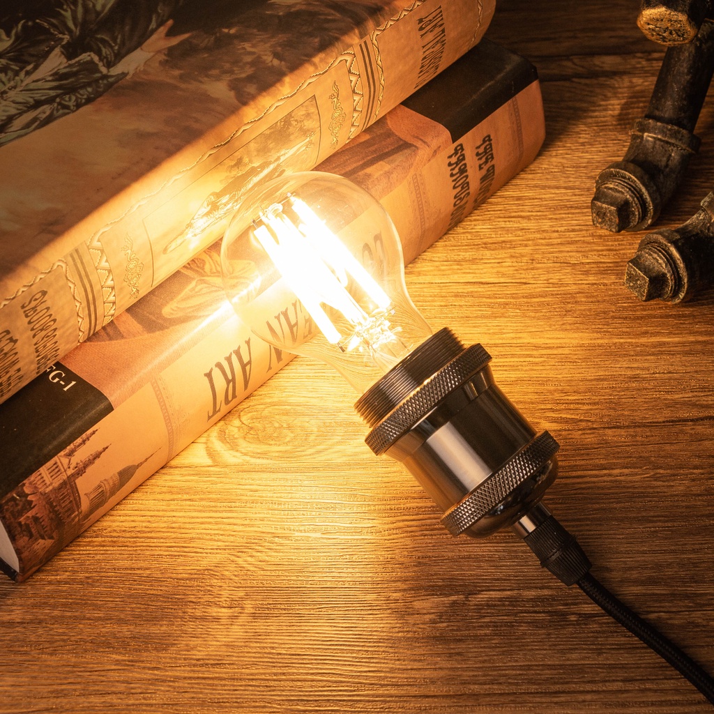 Bóng Đèn Led Dây Tóc Edison A19 12W 1521Lumen E27 Ánh Sáng Trắng Ấm 2700K