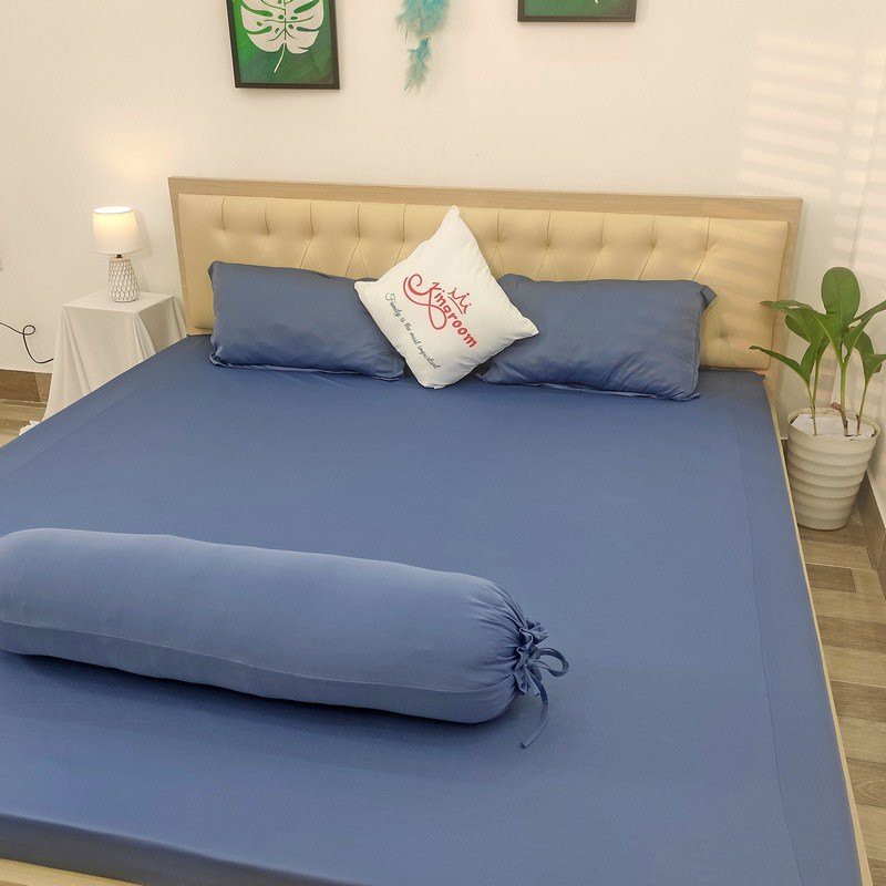 Bộ ga thun lạnh màu trơn 4 món ga thun hàn quốc Kingroom chuyên dra thun lạnh đủ kích thước ga nệm 1m2, 1m6, 1m8 | BigBuy360 - bigbuy360.vn