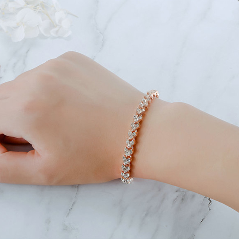 Vòng Tay Đính Đá Zircon Sang Trọng Cho Nữ