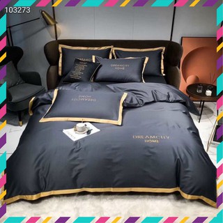 Bộ Chăn Ga Gối Cotton Lụa Dream City Home Trơn 1 Màu Hàng Cao Cấp Full Set 4 Món