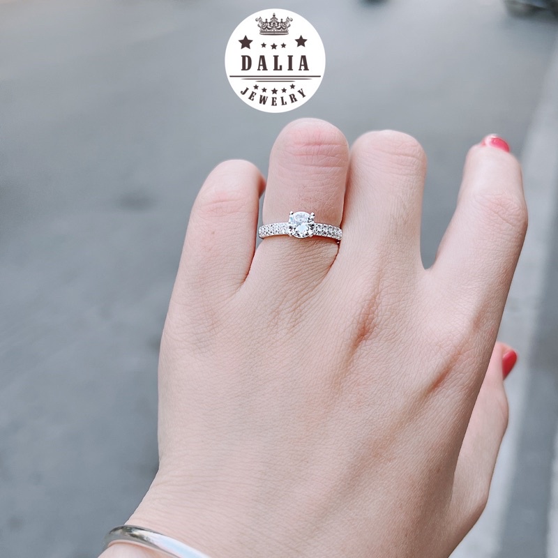 Nhẫn bạc ý DaLiA Jewelry nạm đá công chúa