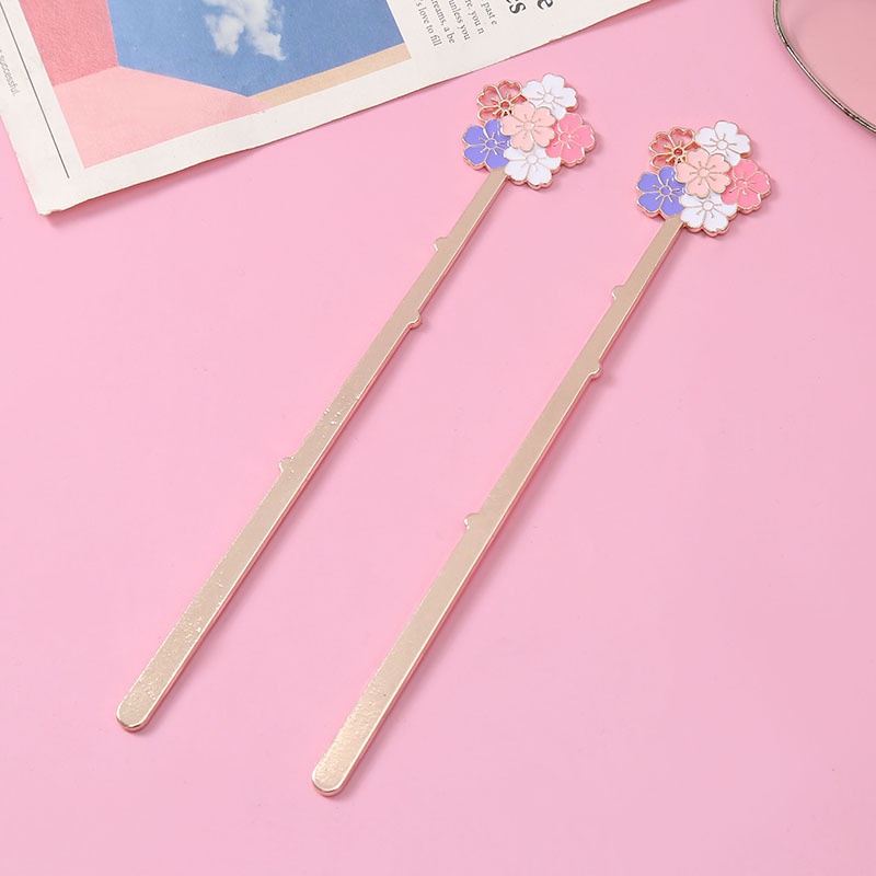 1 Thẻ Đánh Dấu Sách Bằng Hợp Kim Hình Hoa Anh Đào Hoạt Hình Sáng Tạo