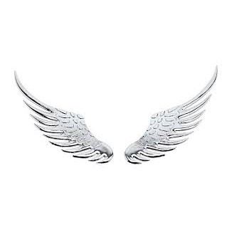 Bộ 2 miếng dán đôi cánh thiên thần trang trí Logo xe ô tô bằng kim loại cao cấp