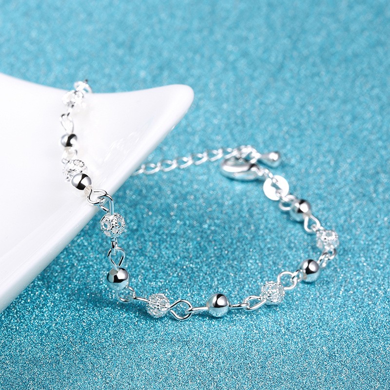 Lắc tay hạt châu bạc - TS-0068
