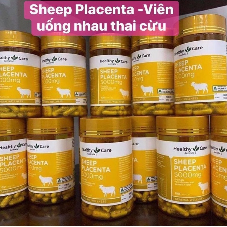 Viên uống Healthy Care Sheep Placenta 5000mg 100 Viên của Úc - Viên Nhau Thai Cừu Healthy Care