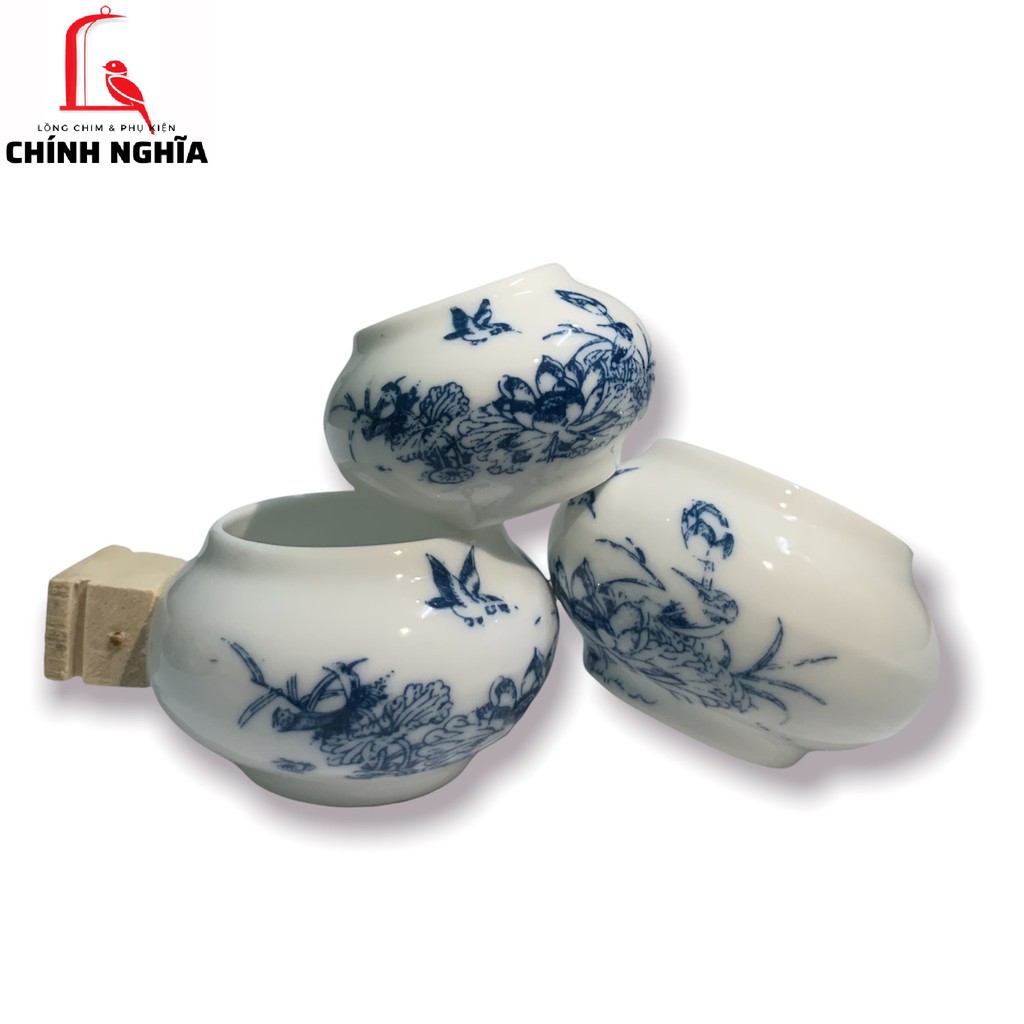 Cóng sứ chim chào mào 1 bộ gồm 3 cái
