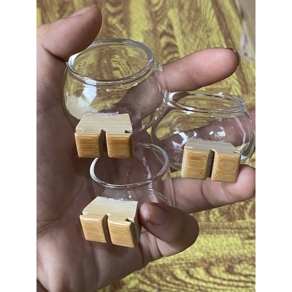 Cóng Thủy Tinh Trơn Trung quốc Lồng chim chào mào kèm tai cật nan khít (nan xẻ rãnh)
