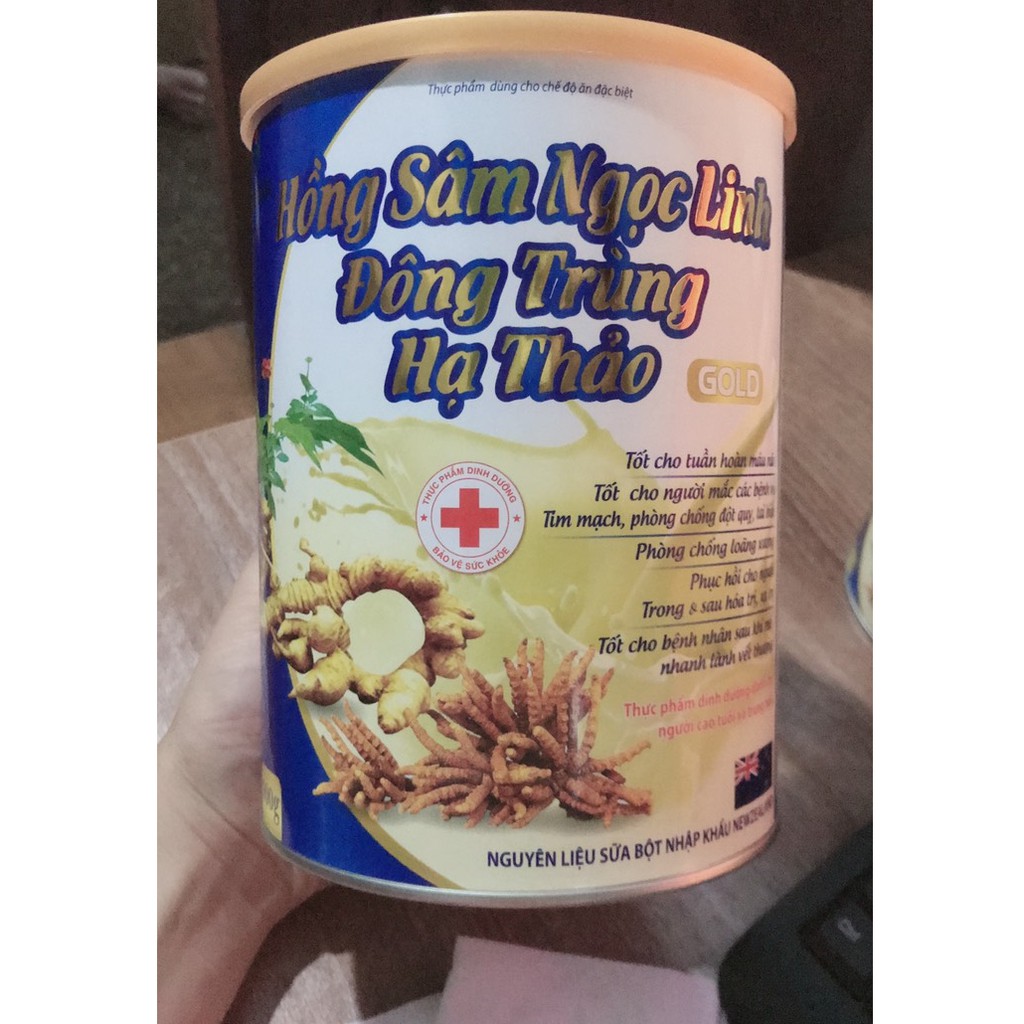 combo 2 hộp sữa 900g hồng sâm ngọc linh đông trùng hạ thảo gold