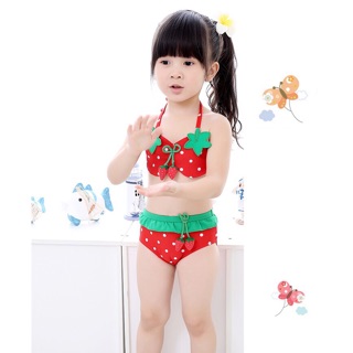 Bikini dâu tây cực cute cho bé gái