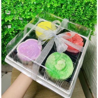 Hộp đựng bánh vuông 24cm (10 hộp) H121 đựng bánh rau câu, trung thu