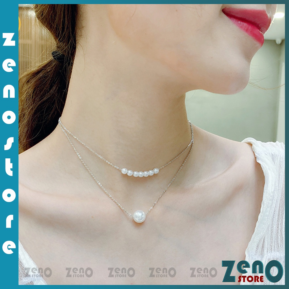 Dây chuyền kép ZenO DC01 chuỗi hạt phong cách Hàn Quốc