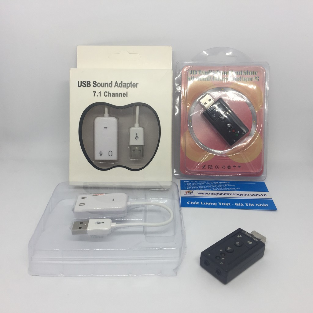 Card âm thanh 3D USB Taiwan 7.1 - USB Sound Adapter cho laptop, PC 7.1 Channel
