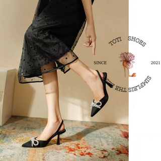 GIÀY THỜI TRANG TOTIIE STORE - SANDAL CAO GÓT BÍT MŨI NHỌN - GUỐC NỮ HẬU THUN 3 PHÂN G2208280