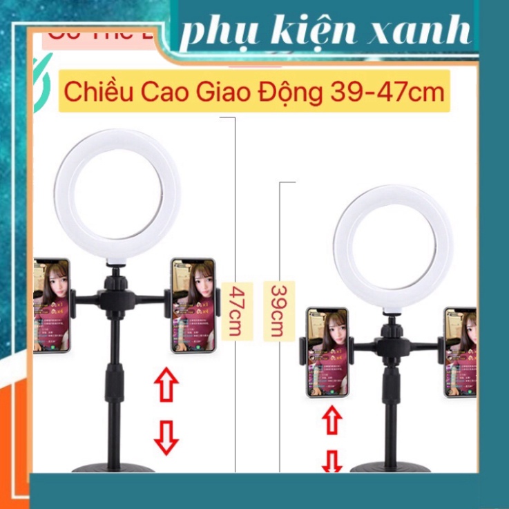 [ Cao cấp ]Đèn Livestream Để Bàn 2 Kẹp  siêu bền hỗ trợ ánh sáng quay video, tiktok,livestream