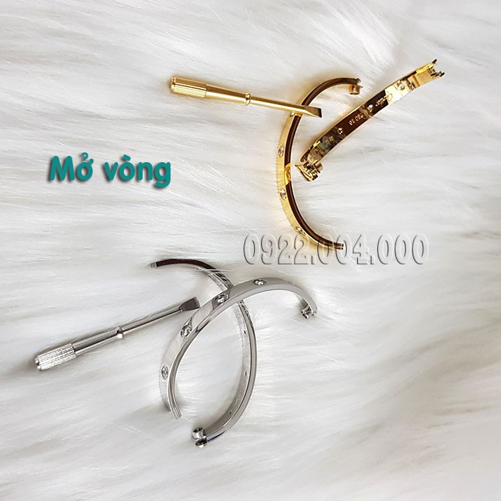 Vòng tay đính đá nguyên vòng titan kèm tua vít VZ1760.