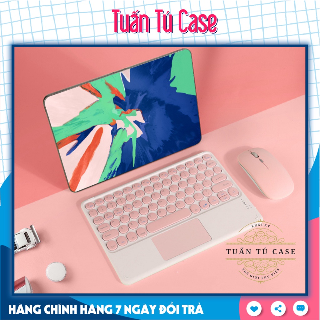 Bộ bàn phím chuột không dây Bluetooth có Touchpad cho iPad Máy tính bảng Điện thoại Laptop Macbook Tivi - Tuấn Tú Case