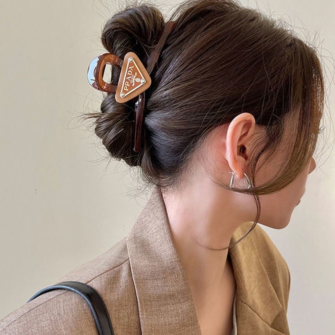 Kẹp Tóc Cỡ Lớn Màu Trắng Đen Đơn Giản Thời Trang Mùa Hè Cho Nữ