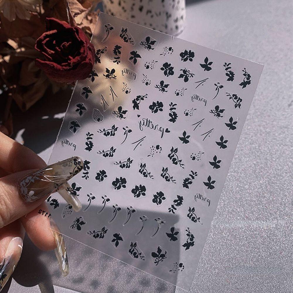 OCEANMAP Miếng Dán Móng Tay Tự Dính Siêu Mỏng Họa Tiết Hoa / Thánh Giá / Ngôi Sao Trang Trí Móng Nghệ Thuật