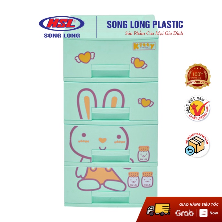 Tủ Nhựa Kitty đựng đồ trẻ sơ sinh -3 tầng- 4 tầng Song Long Plastic