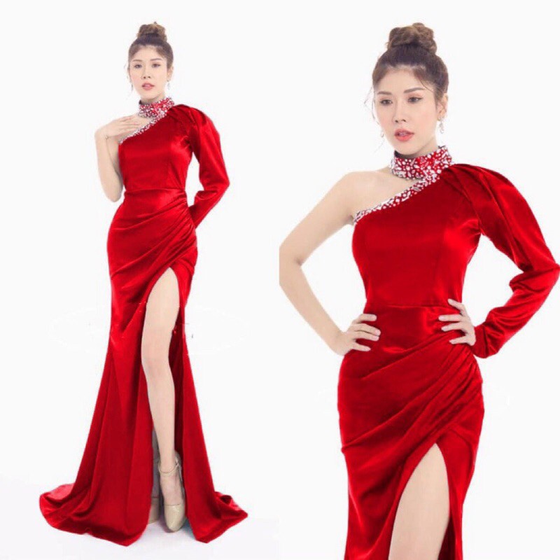 ẢNH VÀ VIDEO thật 10000%    ĐẦM DẠ HỘI 1 VAI  KẾT ĐÁ TRÁNG GƯƠNG