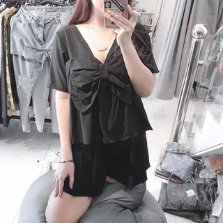 ÁO KIỂU NƠ BIG SIZE 60KG ĐẾN 110KG - ÁO KIỂU GIẤU BỤNG SIZE LỚN - ÁO BABY DOLL BIG SIZE - MŨM MĨM HOUSE BIG SIZE