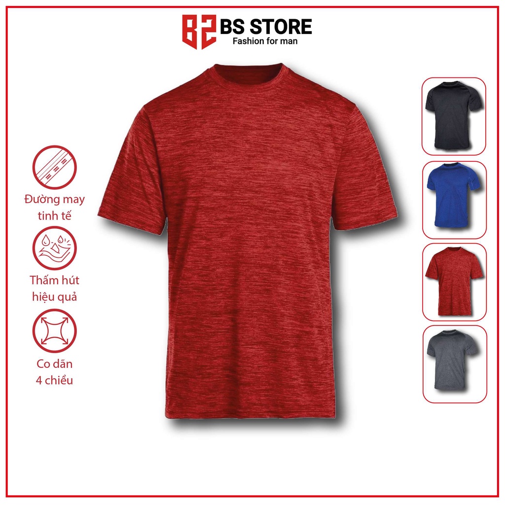 Áo thun nam cổ tròn mặc nhà BSSTORE,áo phông nam cổ tròn vải co giãn 4 chiều tập thể thao - BSSTORE (bs12)