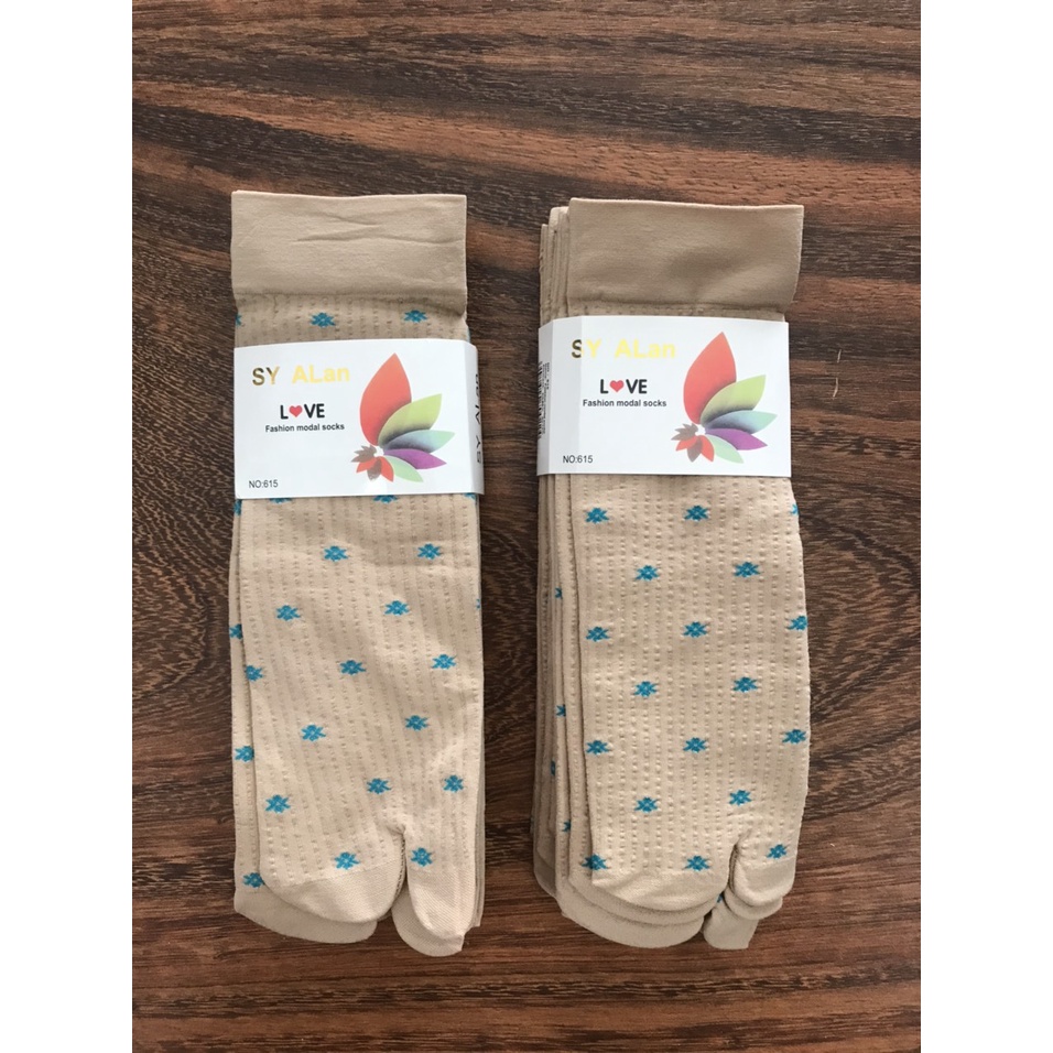 [HCM]Combo 5 hoặc 10 đôi vớ da nữ  họa tiết bông nhiều màu lựa chọn  thun dày cotton 100% co giãn tốt  thương hiệu ALAN