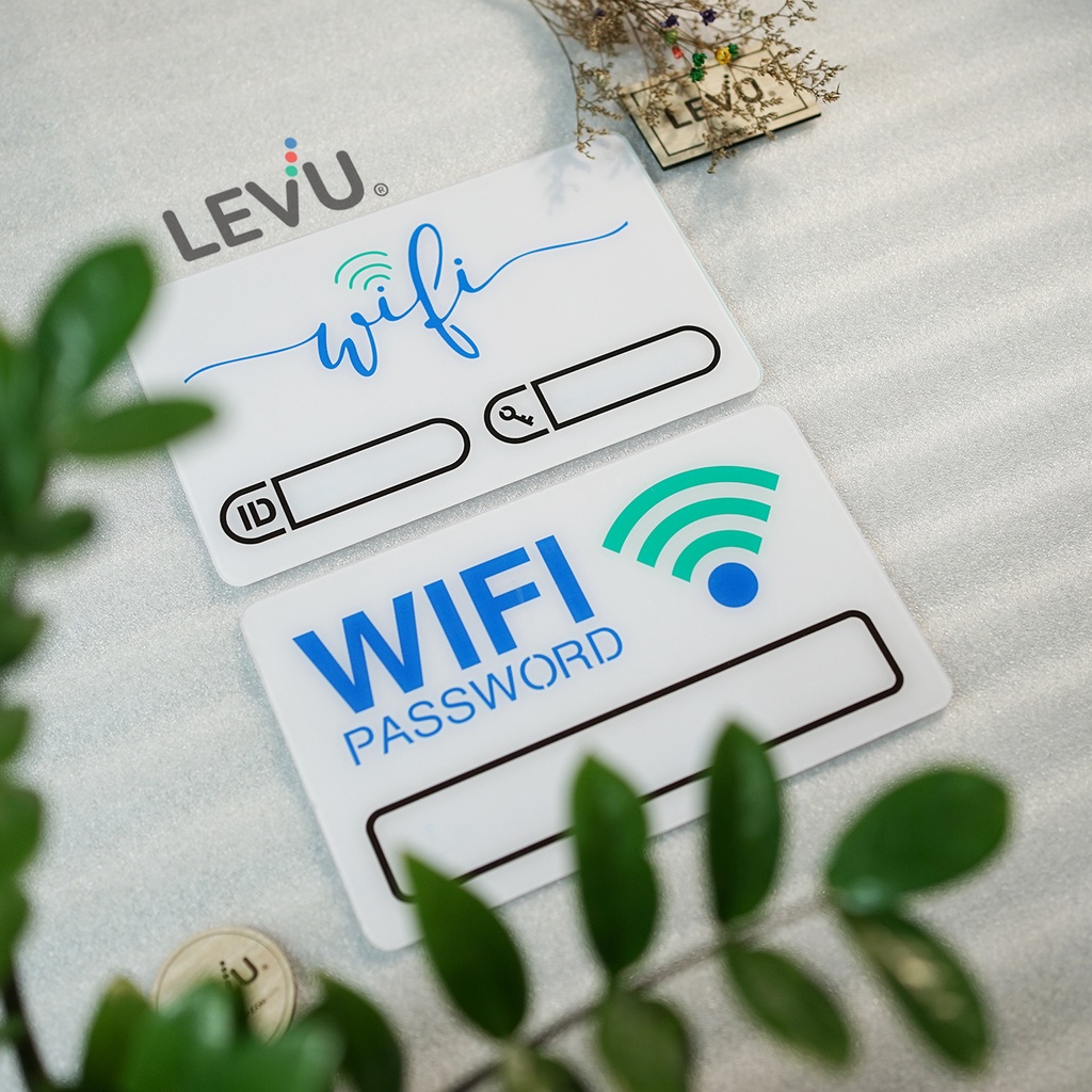 Bảng wifi mica decor ghi thông tin wifi dán tường trang trí free wifi