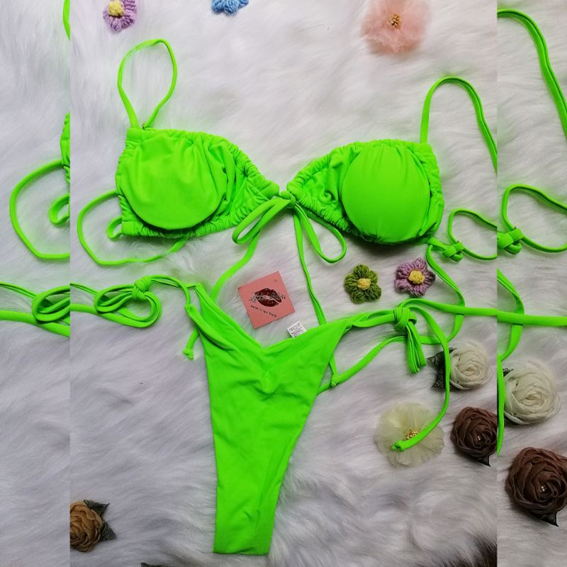 Bikini 2 Mảnh Xanh Lá Neon Dạ Quang Sexy Sang Chảnh, Đồ Bơi Tông Xanh Lá Đi Biển Nhiều Mẫu Cao Cấp