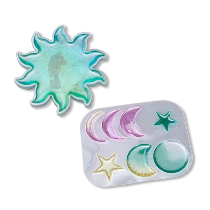 Khuôn Silicone Làm Mặt Dây Chuyền Hình Trăng / Mặt Trời / Mặt Trăng / Ngôi Sao