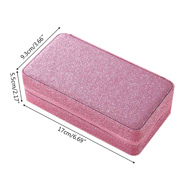 Hộp Đựng Trang Sức Bằng Da PU Có Khóa Kéo Tiện Dụng Ốp