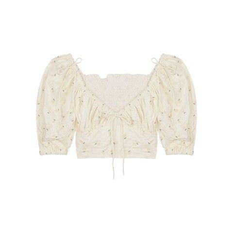 Áo hoa COZOKC tay phồng cổ vuông thời trang cho nữ