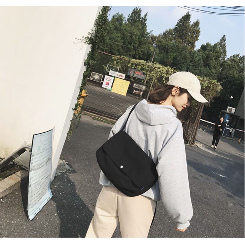 Túi tote vải bố đeo chéo canvas thời trang ulzzang đẹp giá rẻ đi học U01