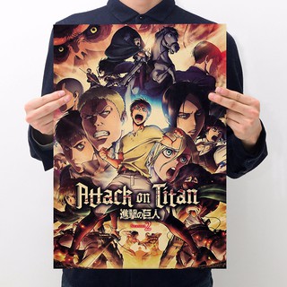 Bộ Poster anime Attack on titan 51,5 x 36cm nhiều mẫu