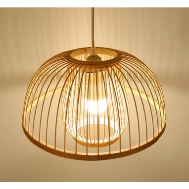 Đèn Mây Tre: Mẫu đèn đan nan tre phong cánh BA4005 trang trí dạng nấm 199.000 VND