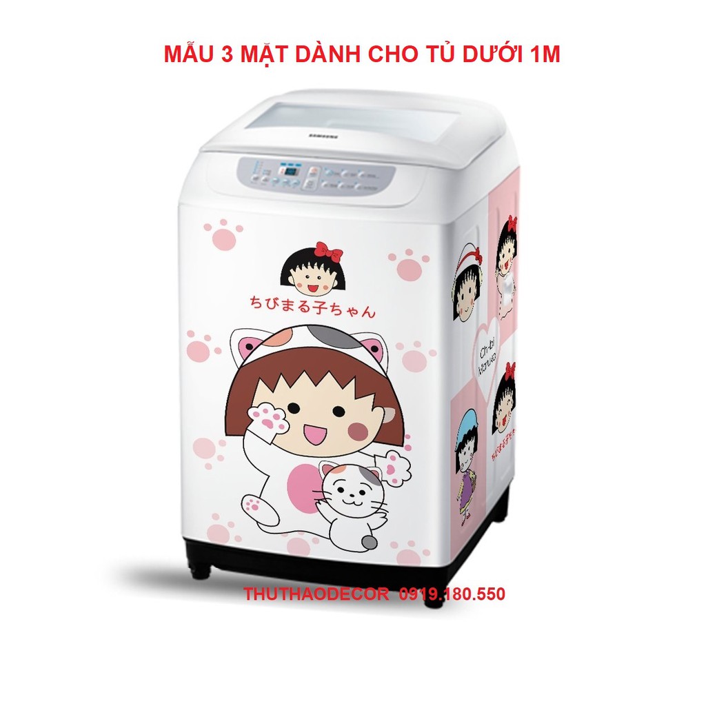 Combo 3mặtĐB(60x90) MARUKO decal dán máy giặt, tủ lạnh mini  (mặt trước và 2 mặt bên) khác nhau - THUTHAODECOR