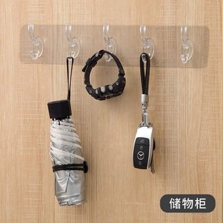 Móc dán tường trong suốt siêu chắc, vỉ 6 móc đôi