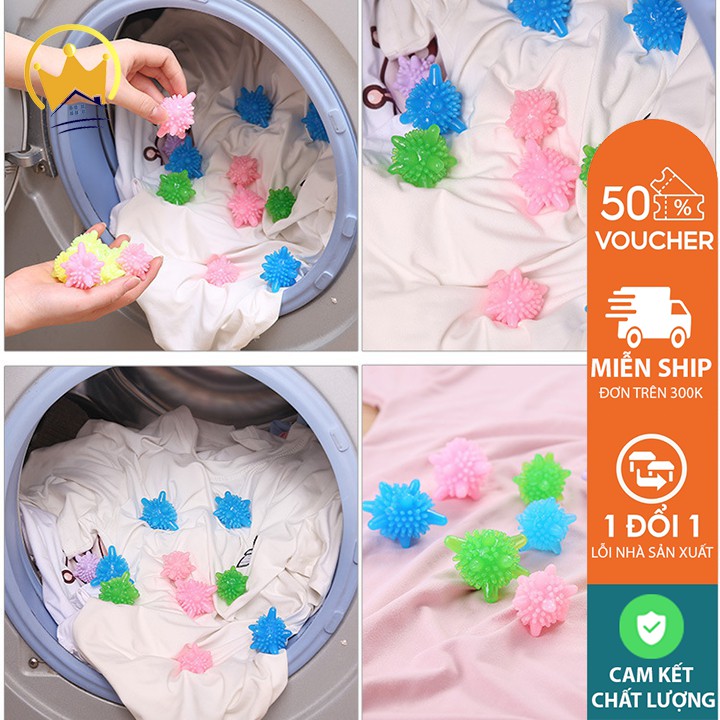 Bóng cầu gai giặt đồ thông minh (set 5 quả) -hộ trợ giặt siêu sạch