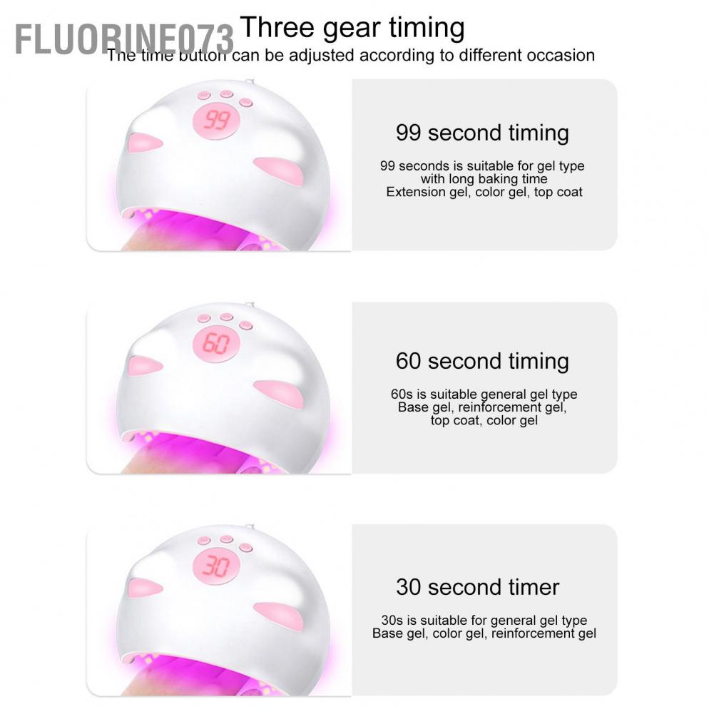Đèn hong khô móng tay UV thông minh USB 60W bóng LED định vị dễ thương