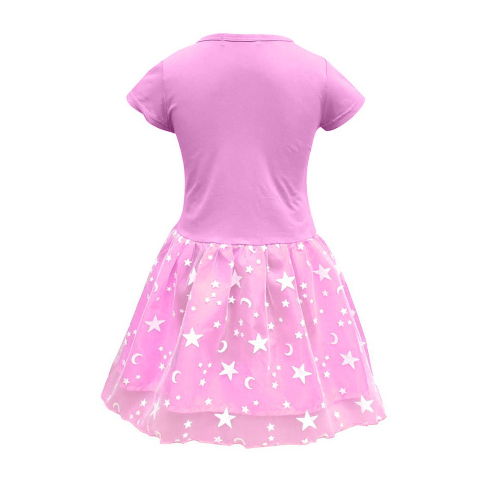 Đầm Xòe In Hình Kỳ Lân Dễ Thương Cho Bé Gái