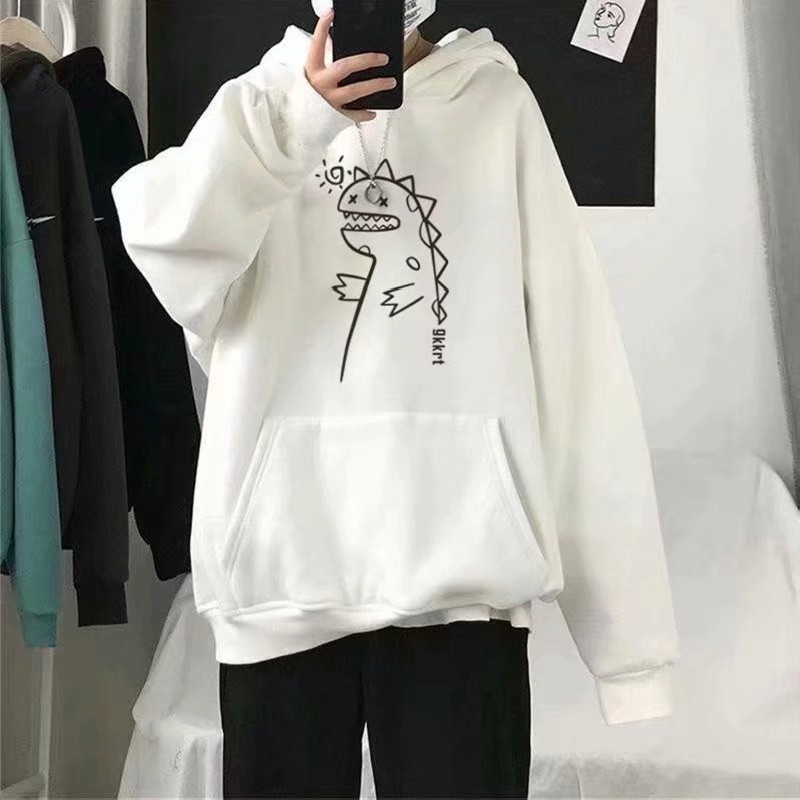 Áo hoodie Tay Dài Dáng Rộng In Họa Tiết Hoạt Hình Phong Cách hip hop Đường Phố Hàn Quốc Thời Trang Mùa Đông Cho Nam M-5XL