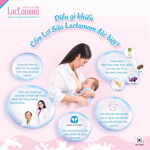 Cốm lợi sữa Lactamom tăng tiết sữa cho mẹ ít sữa (hàn quốc)